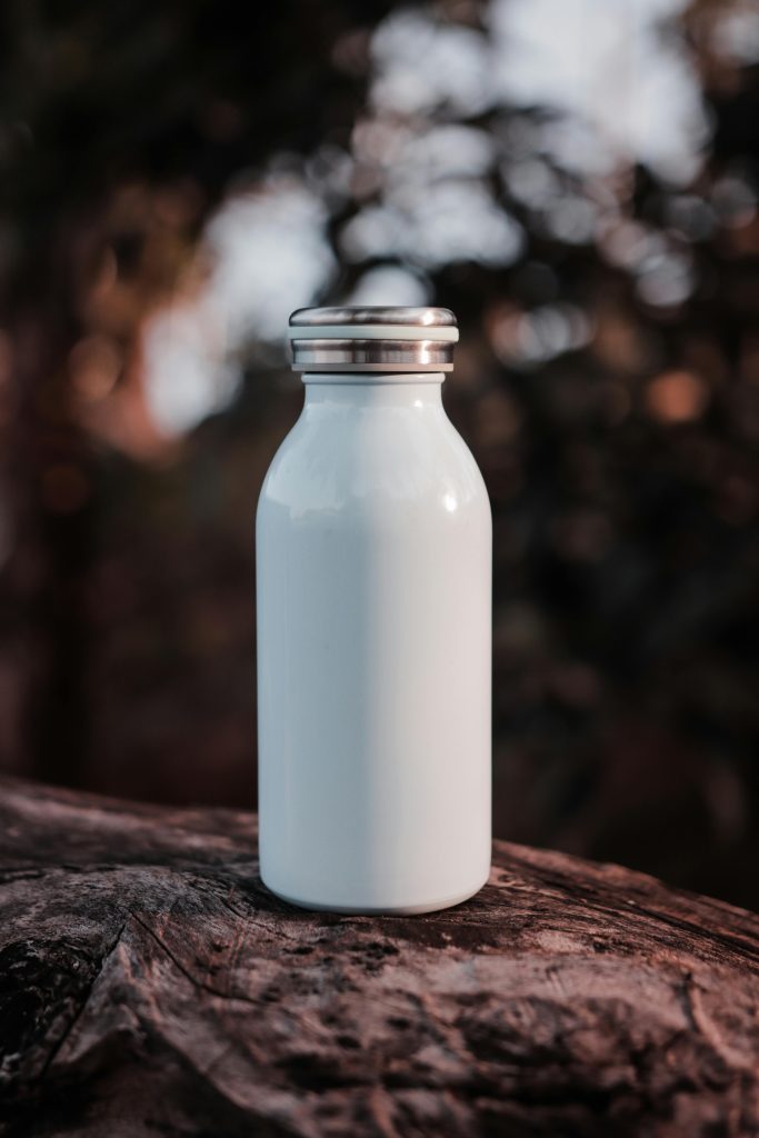 a white waterbottle